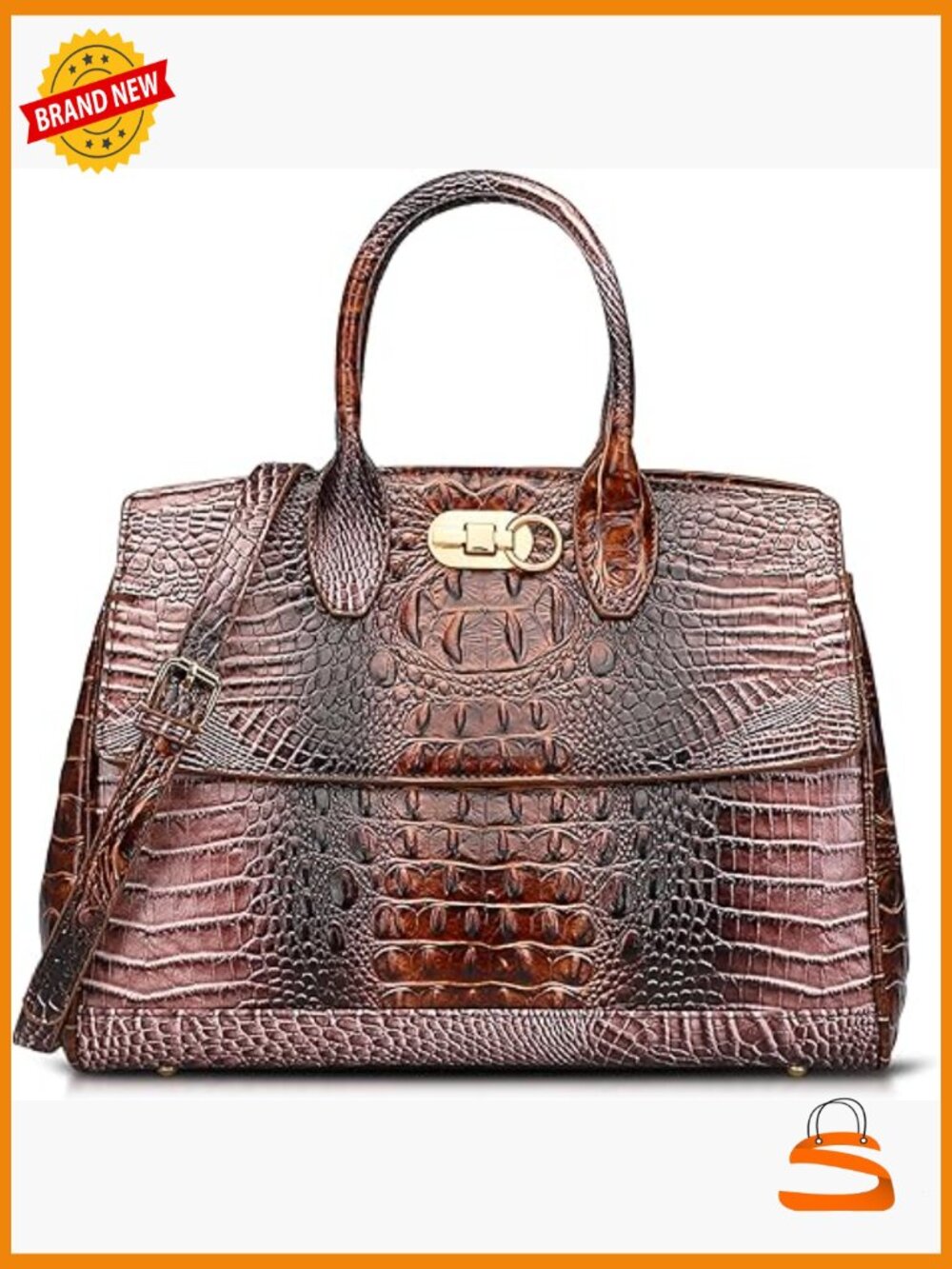 Large Capacity Leather Backpack Tote, Crossbody Handbag for Work Travel